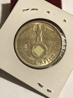 Монета - 5 рейхсмарок 1938г