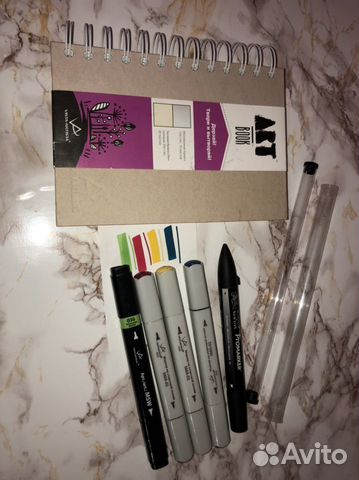 Маркеры профф, скетчбук А6 (возможен обмен)