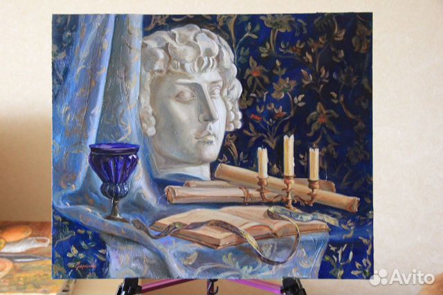 Картина маслом натюрморт с маской