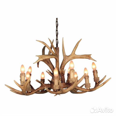 Люстра освещение в стиле ретро из рогов оленя