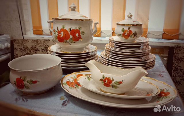 Антикварный столовый сервиз СССР Коростень