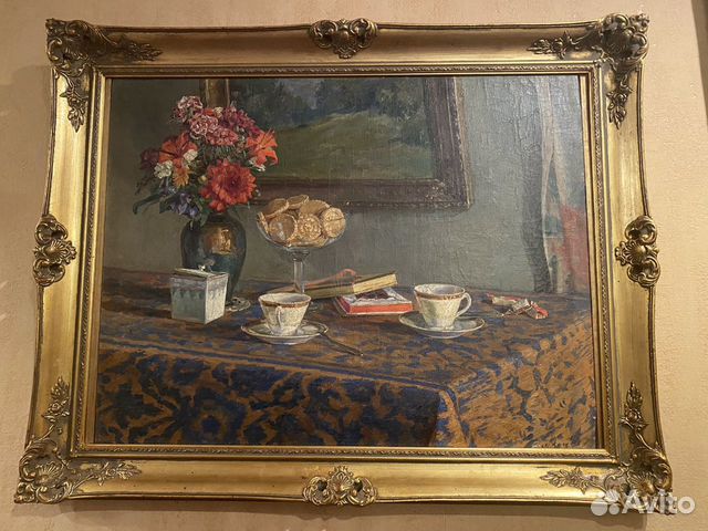 Картина маслом на холсте натюрморт 20 век