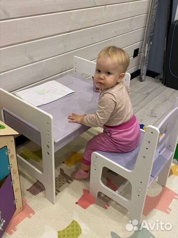 Стол и стул для ребёнка комплект (растущий)