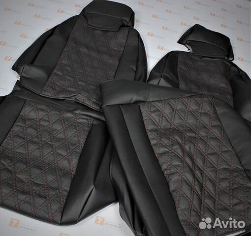 Чехлы Лада 2112 Приора красная строчка ромб Новые