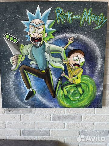 Картина Рик и Морти акрил