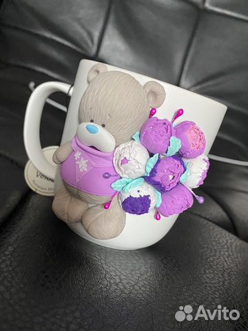 Кружка с декором из полимерной глины