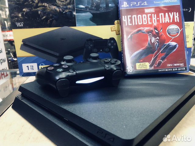 PS4 Slim 1tb Гарантия + 400 игр 3 ревизия