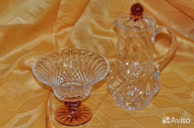 Кувшины СССР стекло и ваза (фруктовница) — фотография №1