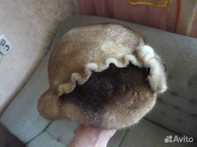 Шапка норковая светло-коричневая