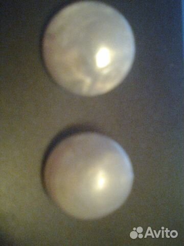 Клипсы белые с перламутром чешская бижутерия, 80гг