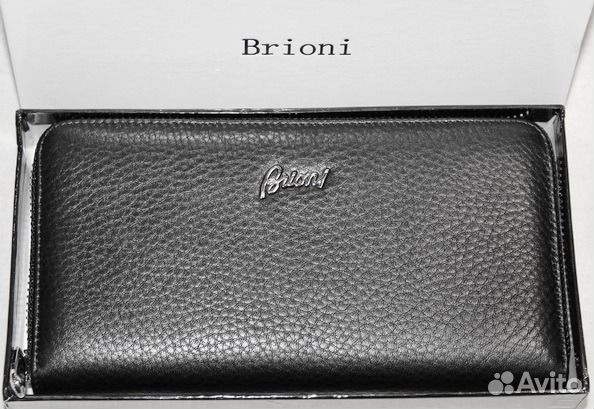 Мужской кожаный клатч портмоне Brioni new black