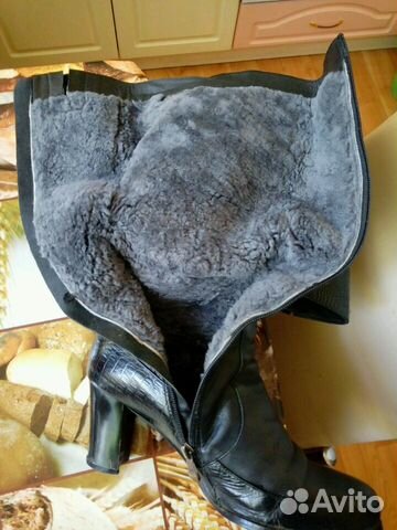 Сапоги зимние кожаные