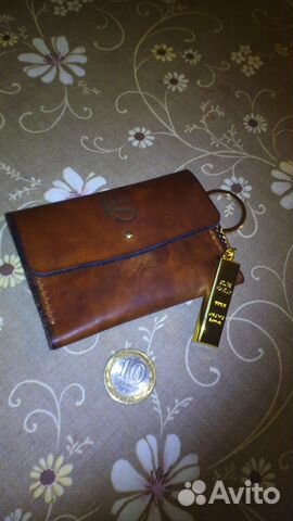 Кожаный кошелек handmade 100