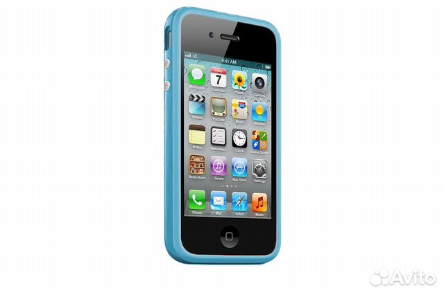 84012373227 Классический чехол-бампер для iPhone 4/4s, голубой