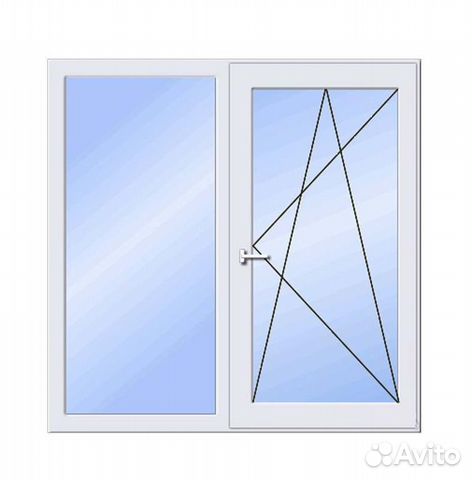 Окно двустворчатое пластиковое Rexau 1250*1350 Окно двустворчатое пластиковое Rexau 1250*1350