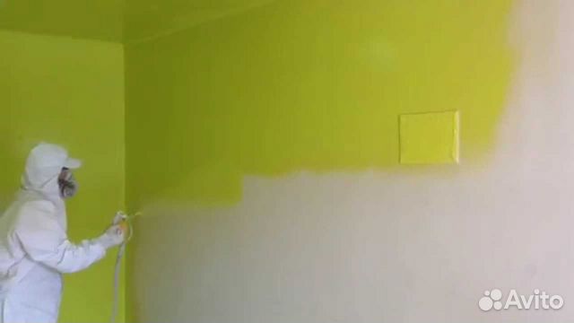 Покраска побелка потолков стен фасадов и тд