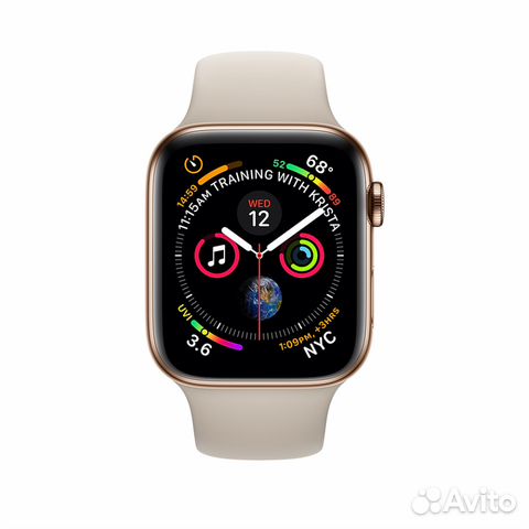 Apple Watch S4 Steel 40mm Gold Силикон