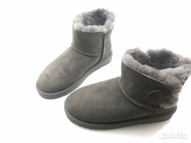 Угги ugg Mini с пуговицей, цвет серый новые 37р-р