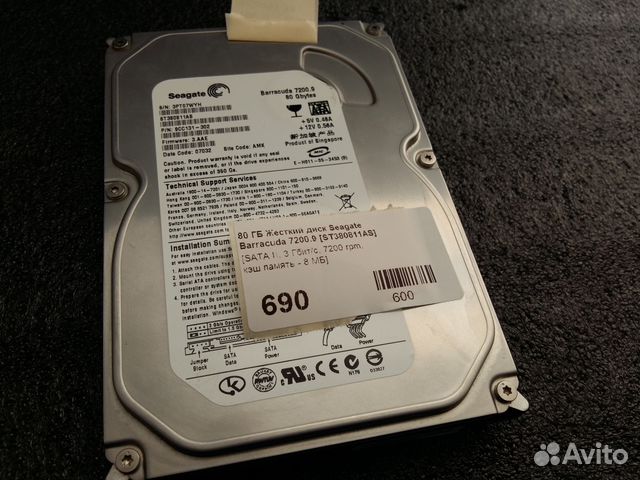 80 гб Seagate 7200.9 ST380811AS отл состояние гара