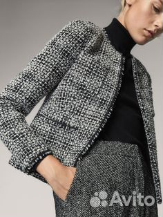 Твидовый жакет Massimo Dutti
