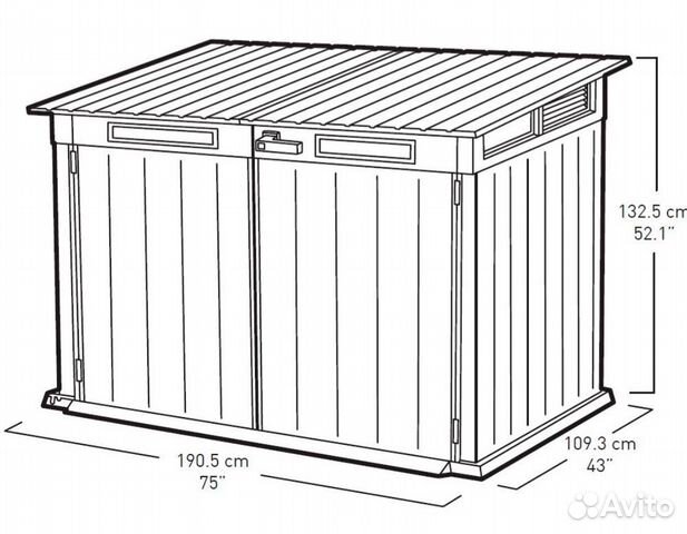 Уличный шкаф сарай Grande Store можно красить Уличный шкаф сарай Grande Store можно красить