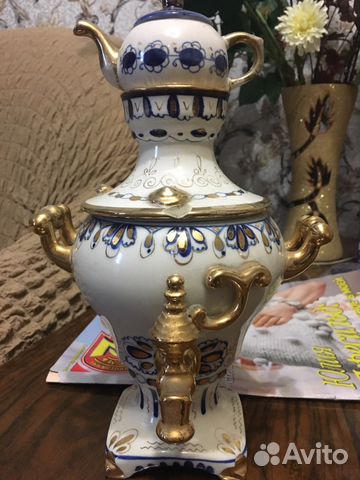 Самовар гжель СССР фарфоровый Самовар гжель СССР фарфоровый
