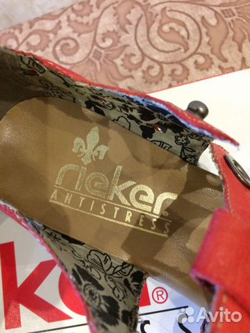 Босоножки красные кожаные Rieker Босоножки красные кожаные Rieker
