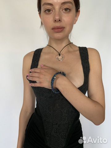 Кулон сердце Swarovski оригинал на кожаном шнуре Кулон сердце Swarovski оригинал на кожаном шнуре
