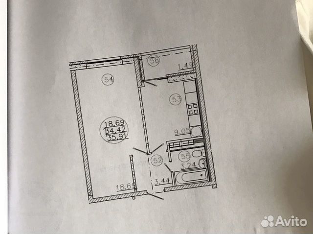 1-к квартира, 34.4 м², 8/16 эт.