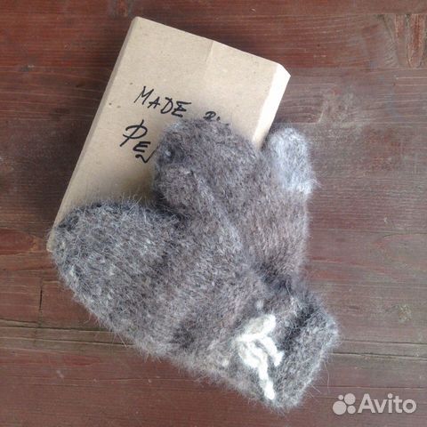 Детские варежки из собачьей шерсти