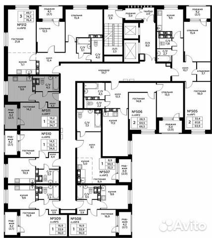 1-к квартира, 34.7 м², 15/22 эт.