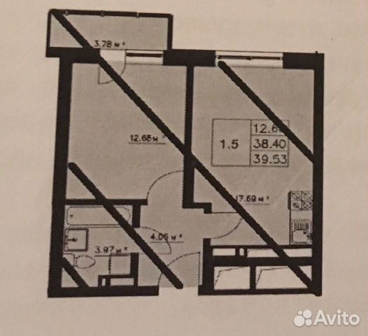 1-к квартира, 40 м², 8/19 эт.