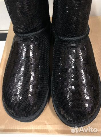 UGG угги, черные с пайетками