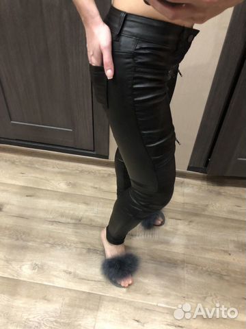 Кожаные брюки с молниями Кожаные брюки с молниями