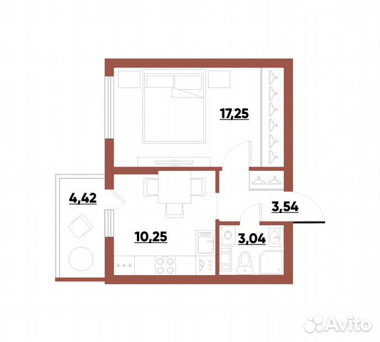1-к квартира, 36.3 м², 7/9 эт.