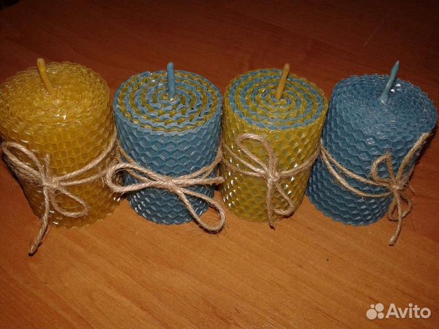 Свечи из цветной вощины ручная работа