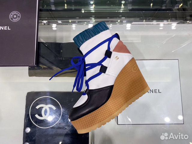 Ботинки Chanel полусапожки сапоги на танкетке Ботинки Chanel полусапожки сапоги на танкетке