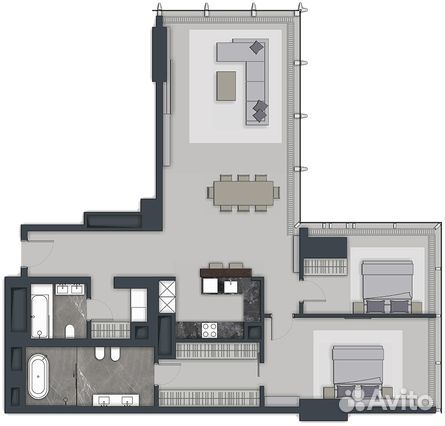 4-к квартира, 145.8 м², 55/78 эт. 4-к квартира, 145.8 м², 55/78 эт.