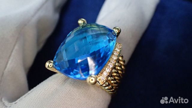 Золотое кольцо с топазом 16.47 карат David Yurman