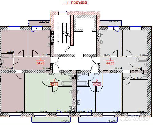 2-к квартира, 64.4 м², 3/9 эт. 2-к квартира, 64.4 м², 3/9 эт.