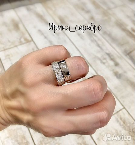 Кольцо Love серебро