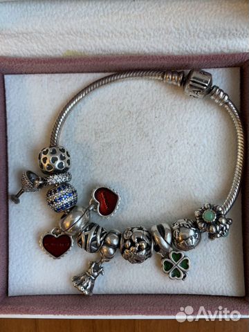 Pandora оригинал браслет+ 10 шармов