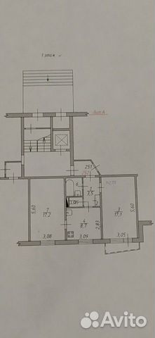 2-к квартира, 55 м², 1/9 эт.
