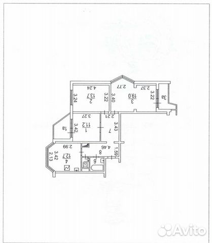 3-к квартира, 75 м², 7/14 эт.
