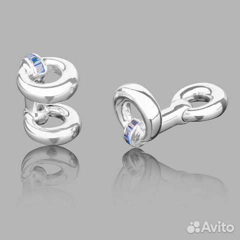 Золотые запонки Chaumet с сапфирами