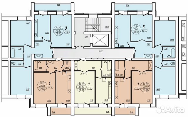 3-к квартира, 72.2 м², 9/10 эт.