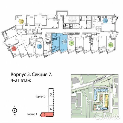 1-к квартира, 37.4 м², 10/21 эт. 1-к квартира, 37.4 м², 10/21 эт.