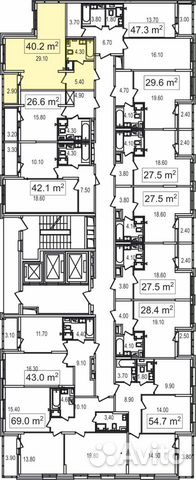 1-к квартира, 40.2 м², 22/25 эт. 1-к квартира, 40.2 м², 22/25 эт.
