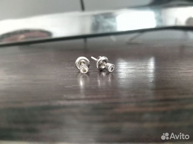 Серьги белое золото с бриллиантами