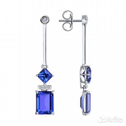 Sokolov серьги 585 бриллианты топазы Swarovski